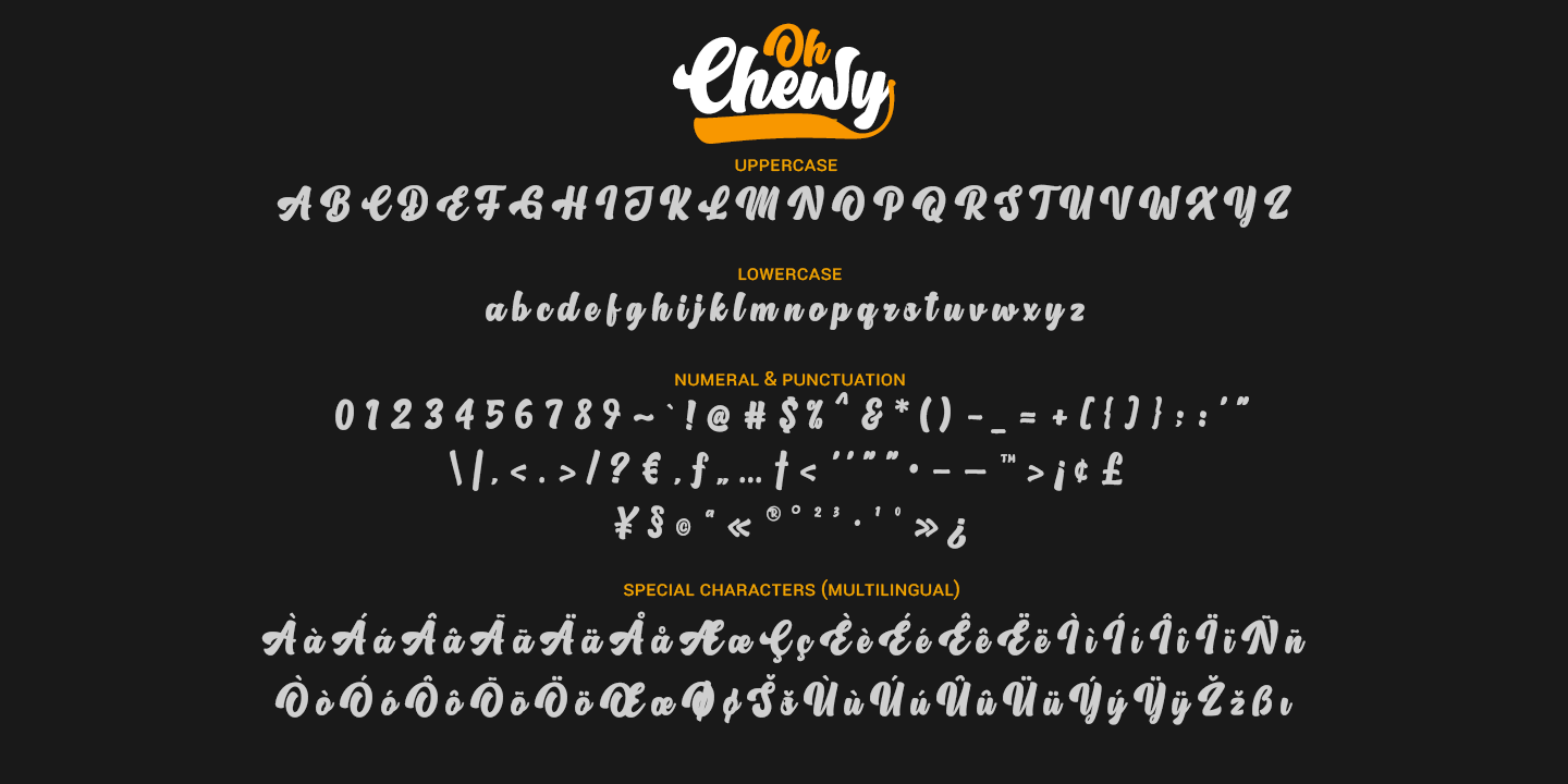 Beispiel einer Oh Chewy-Schriftart #3